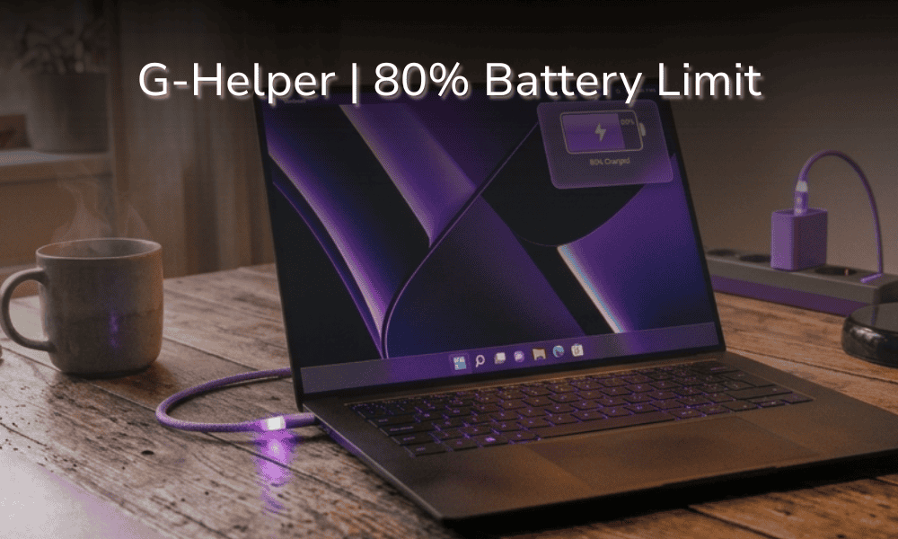G-Helper laptop showing battery at 80 percent charge limit - is the 80% battery care limit worth it