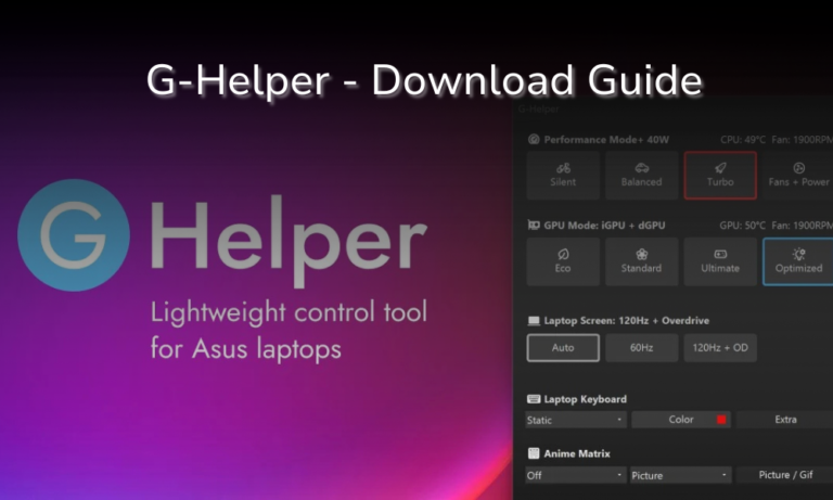 Asus laptop control tool interface