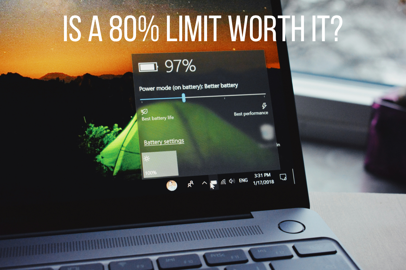 ASUS laptop showing battery at 80 percent charge limit - is the 80% battery care mode worth it
