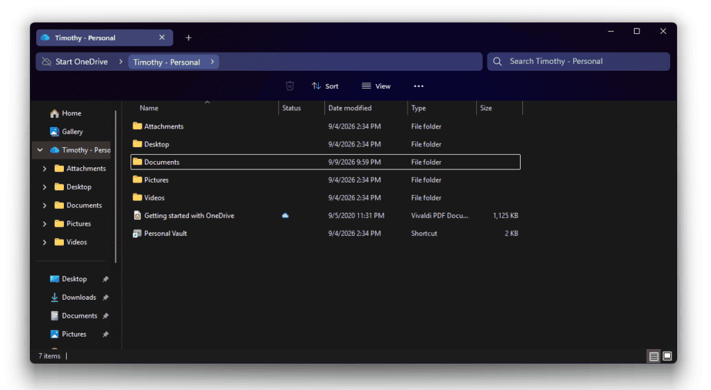 Windows 11 File Explorer Styler Matter theme applied through Windhawk