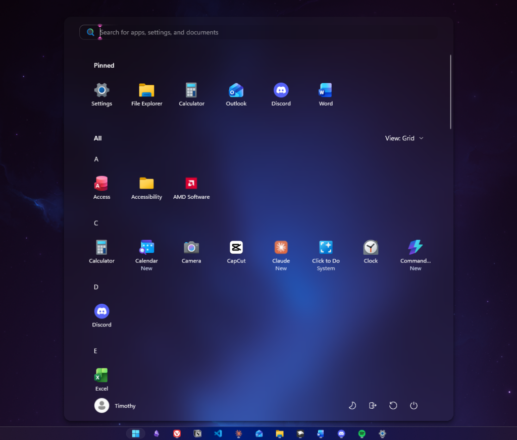Windows 11 Start Menu Styler Translucent theme with Windhawk power buttons