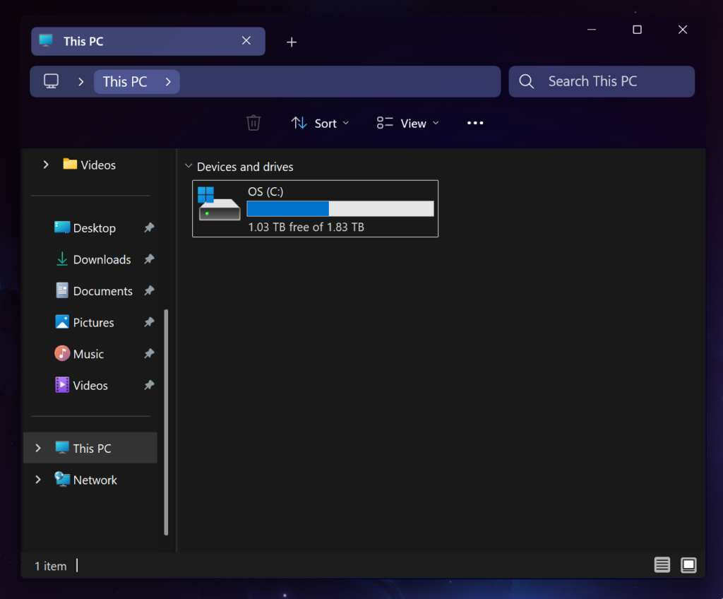 Windows 11 File Explorer Styler with the Matter theme applied showing the centered command bar