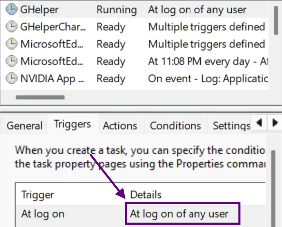GHelper scheduled task showing G-Helper not working is actually normal startup behavior
