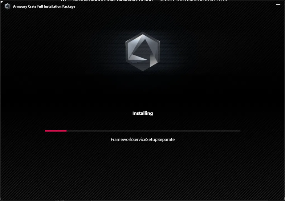 Armoury Crate installer stalled on the FrameworkServiceSetupSeparate step