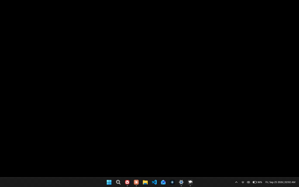 Stock Windows 11 desktop before Frutiger Aero setup