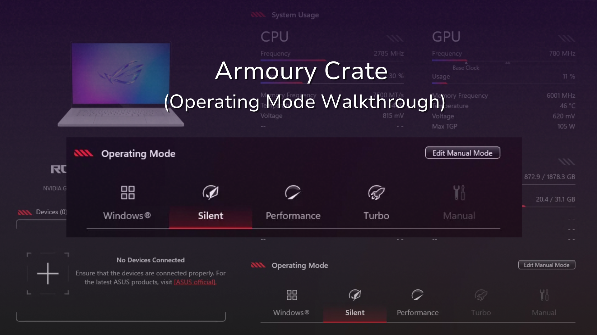 Armoury Crate operating modes