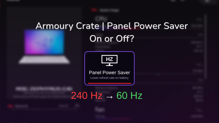 armoury crate panel power saver