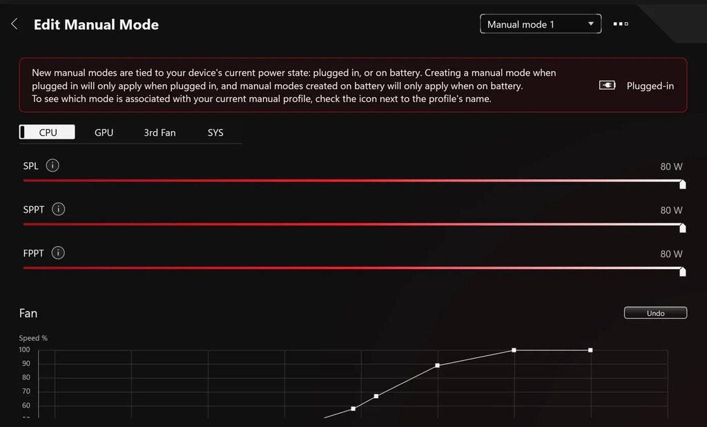 Armoury Crate Manual Mode